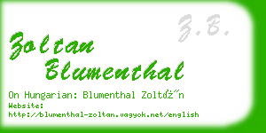 zoltan blumenthal business card